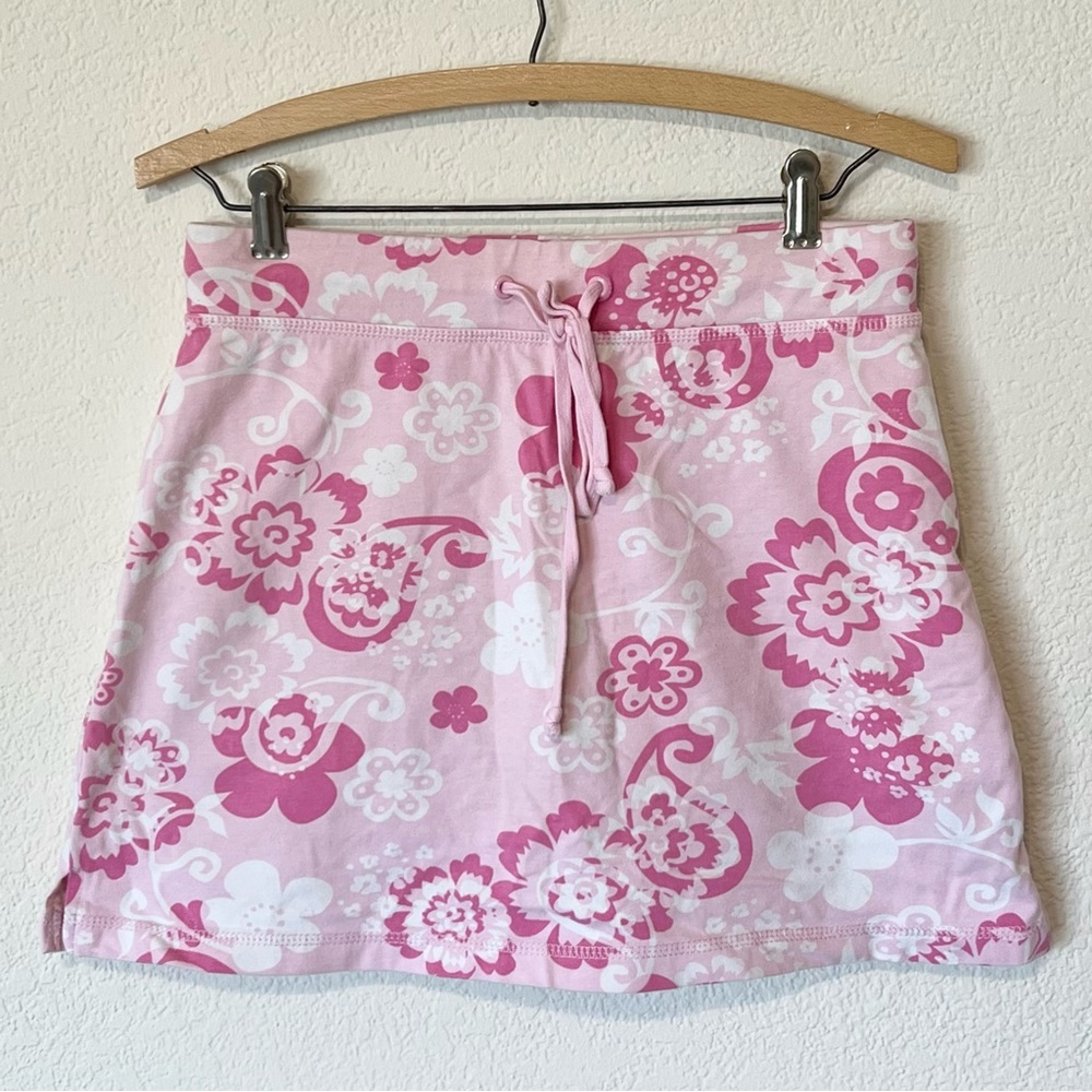 Vintage Y2K 2000s mcbling pink floral mini skirt skort